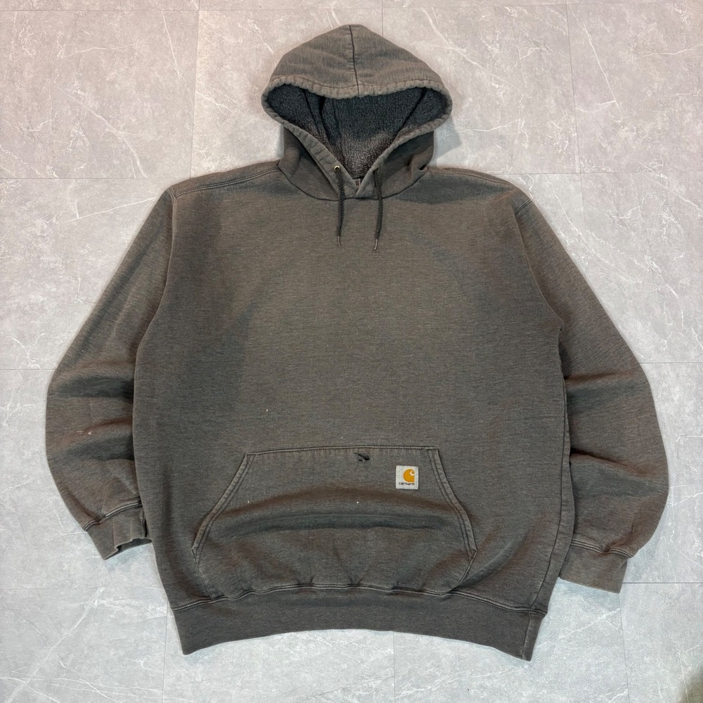 1990's Grey distressed carhartt hoodie